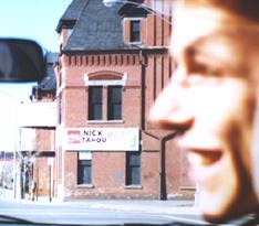 Smiling and ready for a Garbage Plate at Nick Tahou's, Rochester NY (1996)